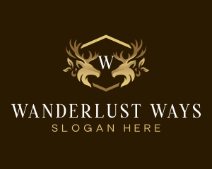 Luxury Deer Crest logo design