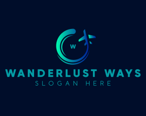 Plane Travel Vacation logo design