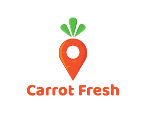 Carrot Location Pin logo design