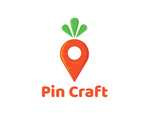 Carrot Location Pin logo design