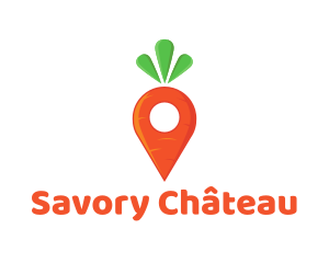 Carrot Location Pin logo design