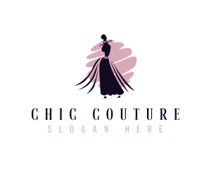 Woman Fashion Gown logo design