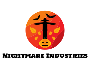 Halloween Scarecrow Pumpkin logo design