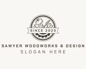 Woodworking Chisel Mallet logo design