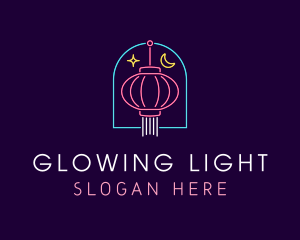 Chinese Lantern Neon Lights logo design