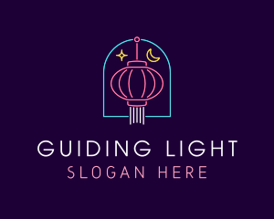 Chinese Lantern Neon Lights logo design