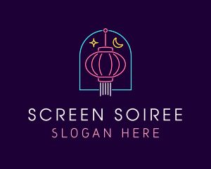 Chinese Lantern Neon Lights logo design