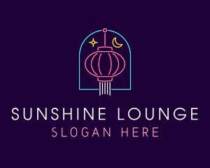 Chinese Lantern Neon Lights logo design