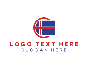 Circle Iceland Flag logo