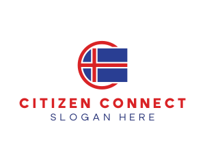 Circle Iceland Flag logo design