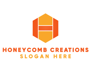 Yellow Hexagon H logo design