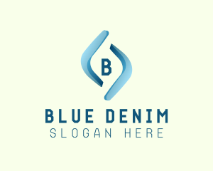 Blue 3D Boomerang Business logo design