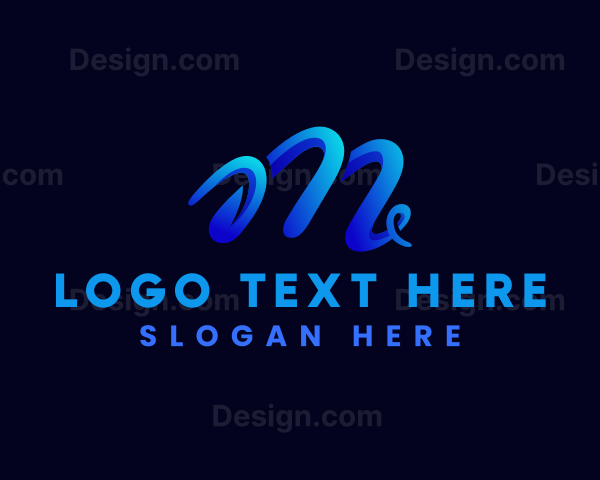 Creative Swirl Letter M Logo