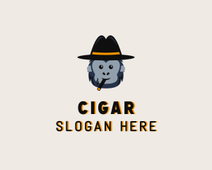 Smoking Monkey Cartoon logo design