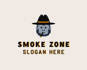 Smoking Monkey Cartoon logo design