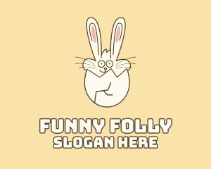 Bunny Rabbit Cracked Egg logo design