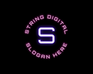 Futuristic Digital Neon logo design