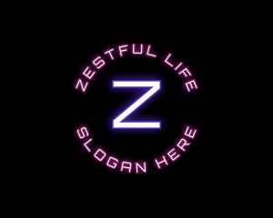 Futuristic Digital Neon logo design