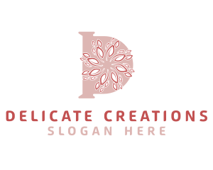 Floral Beauty Letter D logo design