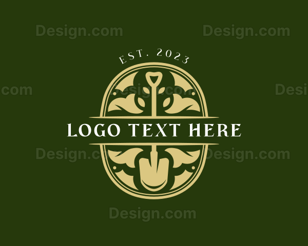 Yard Landscaping Shovel Logo