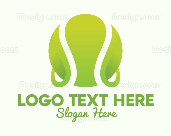 Green Tennis Ball Leaf Logo