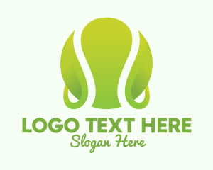 Green Tennis Ball Leaf logo