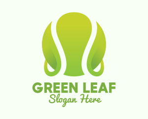 Green Tennis Ball Leaf logo design