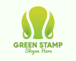 Green Tennis Ball Leaf logo design