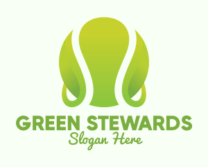 Green Tennis Ball Leaf logo design