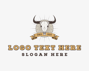 Western Animal Bull Skull logo