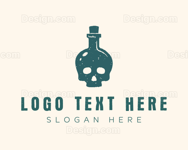 Punk Skull Bottle Poison Logo