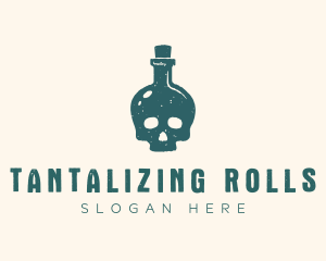 Punk Skull Bottle Poison logo design