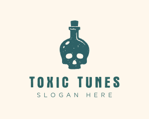 Punk Skull Bottle Poison logo design