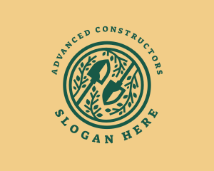 Shovel Garden Planting logo design