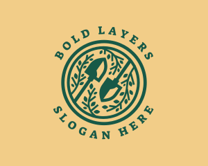 Shovel Garden Planting logo design