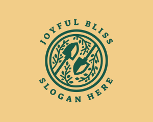 Shovel Garden Planting logo design