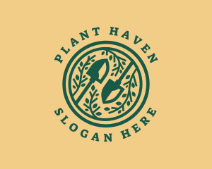 Shovel Garden Planting logo design