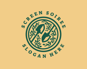 Shovel Garden Planting logo design