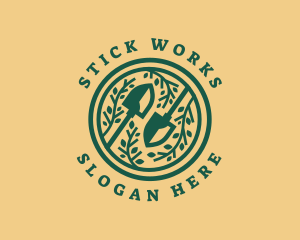 Shovel Garden Planting logo design