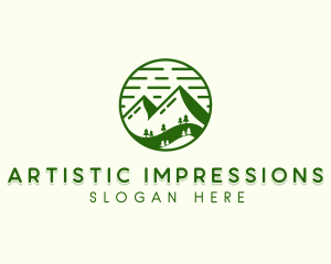 Forest Mountain Trees logo design