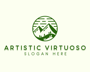 Forest Mountain Trees logo design