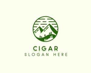 Forest Mountain Trees logo design