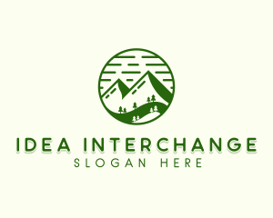 Forest Mountain Trees logo design