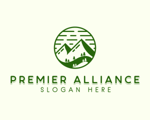 Forest Mountain Trees logo design