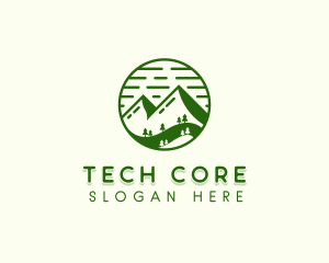 Forest Mountain Trees logo design