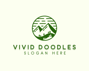 Forest Mountain Trees logo design