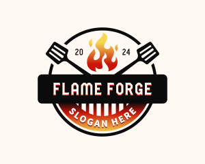 Flame Grill BBQ logo design