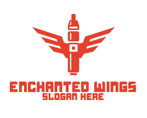 Orange Vape Wings logo design