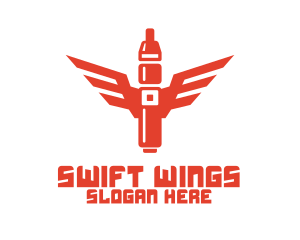 Orange Vape Wings logo design