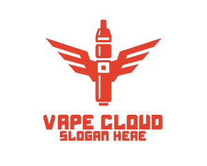 Orange Vape Wings logo design